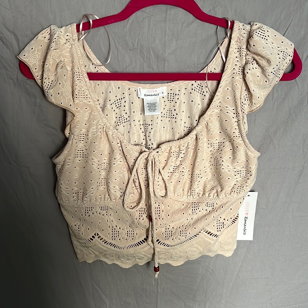 Cream crop top